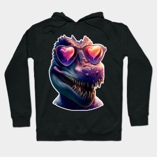 trex steal heart valentine artistic graphic Hoodie